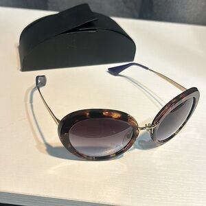 Prada Brown Tortoise Sunglasses purple tint lenses with original Prada Case